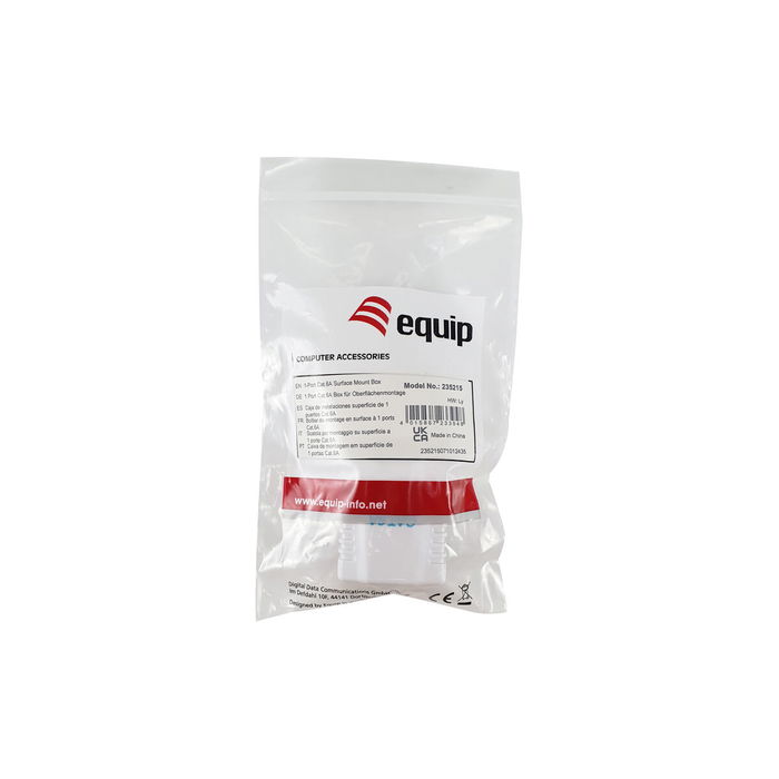 EQUIP 235215 Prise RJ45 UTP 1 Port Cat6a Blanc EQUIP 235215 Prise RJ45 UTP 1 Port Cat6a Blanc