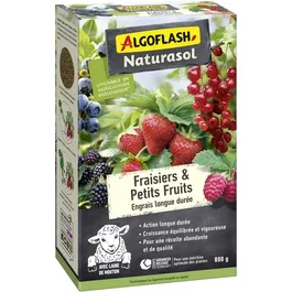 Algoflash Naturasol Engrais pour fraisiers et petits fruits, longue durée, 800 g