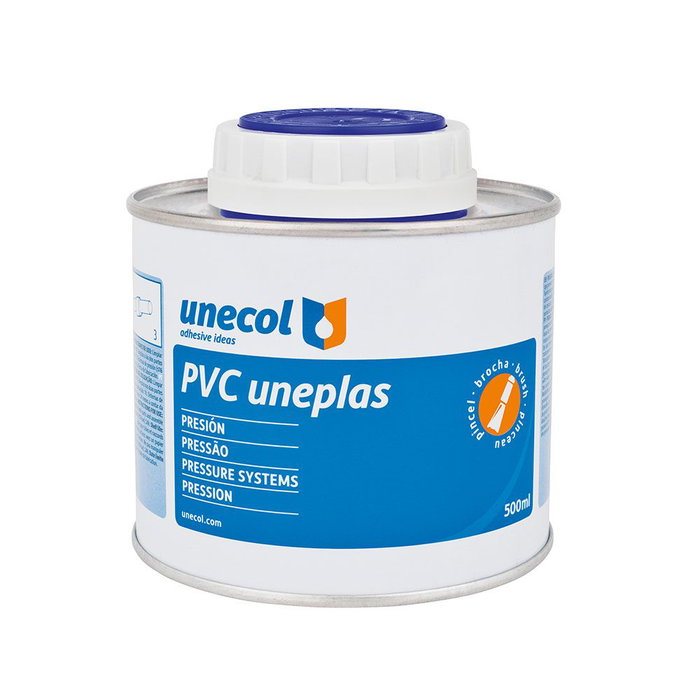 Adhésif pour tuyau PVC Unecol Uneplas A2041 500 ml Pinceau Adhésif pour tuyau PVC Unecol Uneplas A2041 500 ml Pinceau