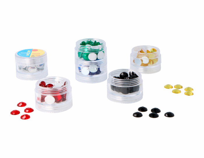 Innspiro Set de Gemmes Décoratives Acryliques Circulaires 10mm Couleurs Basiques