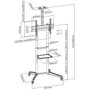 Ewent EW1539 Support Sol pour TV 37-70 Pouces avec Étagère Caméra, VESA jusqu'à 600x400
