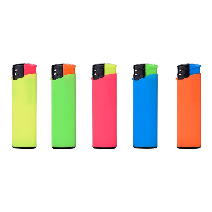 Prof Briquet électronique Rubber touch, couleurs assorties Prof Briquet électronique Rubber touch, couleurs assorties