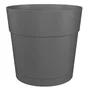 Artevasi Pot de fleurs rond Capri Large en plastique avec réservoir d'eau - Diamètre 30 cm (29.5 x 29.5 x 28.2 cm) - Anthracite