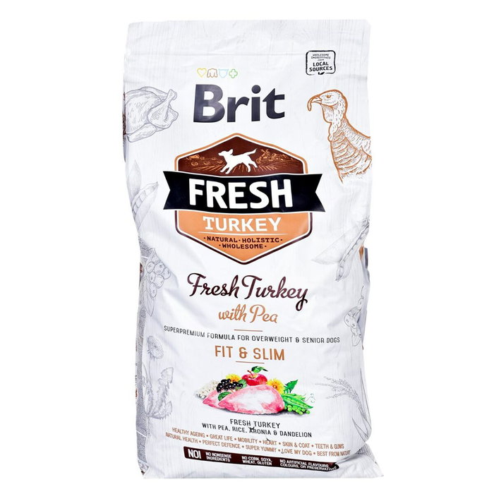 Nourriture Brit Fresh Adulte Dinde Poisson Pois 12 kg