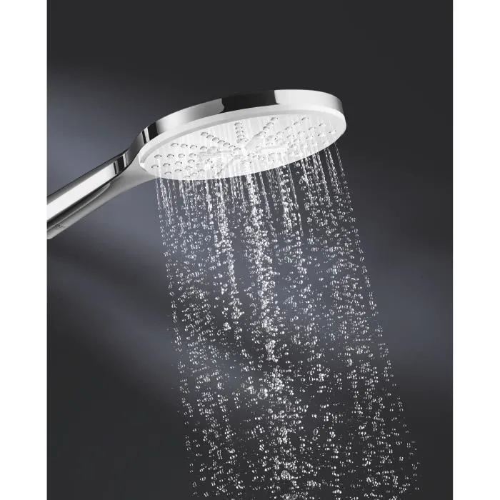 GROHE Douchette 3 Jets Vitalio SmartActive 150 - Jet Rain, Jet et ActiveMassage avec DripStop, Anti-Calcaire, Débit 9.5 l/min, Montage Universel, Chromé