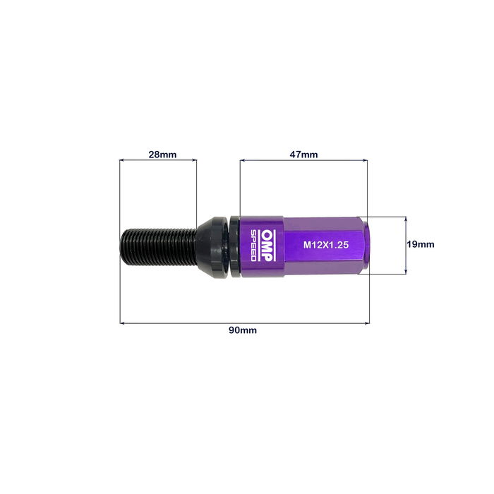 Omp OMPS09971211 Jeu De 20 Bolts En Aluminium M12x1.25 28 mm Violet Omp OMPS09971211 Jeu De 20 Bolts En Aluminium M12x1.25 28 mm Violet