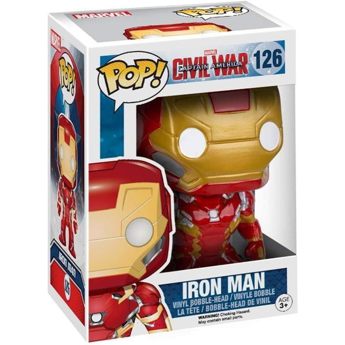 FUNKO - Figurine Pop Vinyl Marvel Captain America: Civil War Iron Man - Figurine en vinile d'environ 9 cm FUNKO - Figurine Pop Vinyl Marvel Captain America: Civil War Iron Man - Figurine en vinile d'environ 9 cm