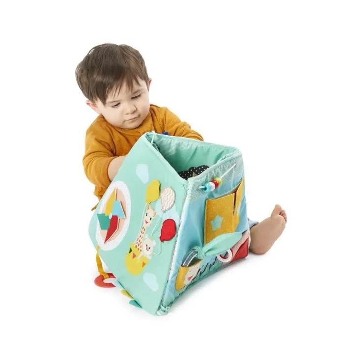 Sophie La Girafe - Tableau d'activités multiface pour bébé avec 14 jeux d'éveil sensoriel et de motricité fine - Bleu
