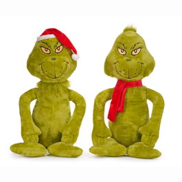 PLAY BY PLAY Peluche Le Grinch 100 cm en peluche douce - Grande peluche de Noël