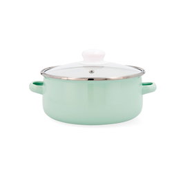 Quid Casserole en acier émaillé Cocco, 20 cm, finition brillante, vert, 6 unités