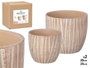 IBERGARDEN Set de 2 pots ovales effet tronc marron