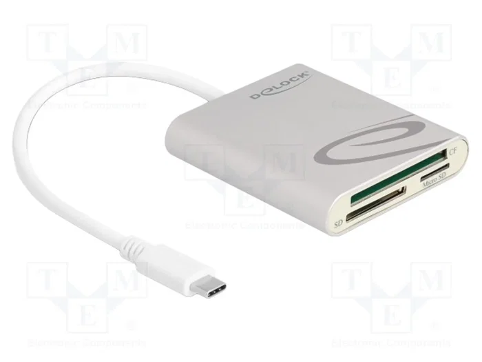 DELOCK Lecteur de cartes mémoire USB C - CF, microSD, MMC, SD DELOCK Lecteur de cartes mémoire USB C - CF, microSD, MMC, SD