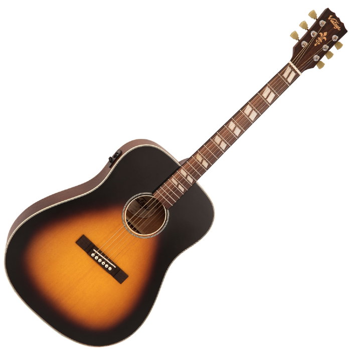 Vintage Historic Series EL Dreadnought - Vintage Sunburst Guitare Acoustique avec Préampli EQ Vintage Historic Series EL Dreadnought - Vintage Sunburst Guitare Acoustique avec Préampli EQ