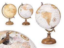 Giftdecor Globe Terrestre 20 cm Multicolore avec Socle en Bois et Métal - Sorte Aléatoire (Set de 6)