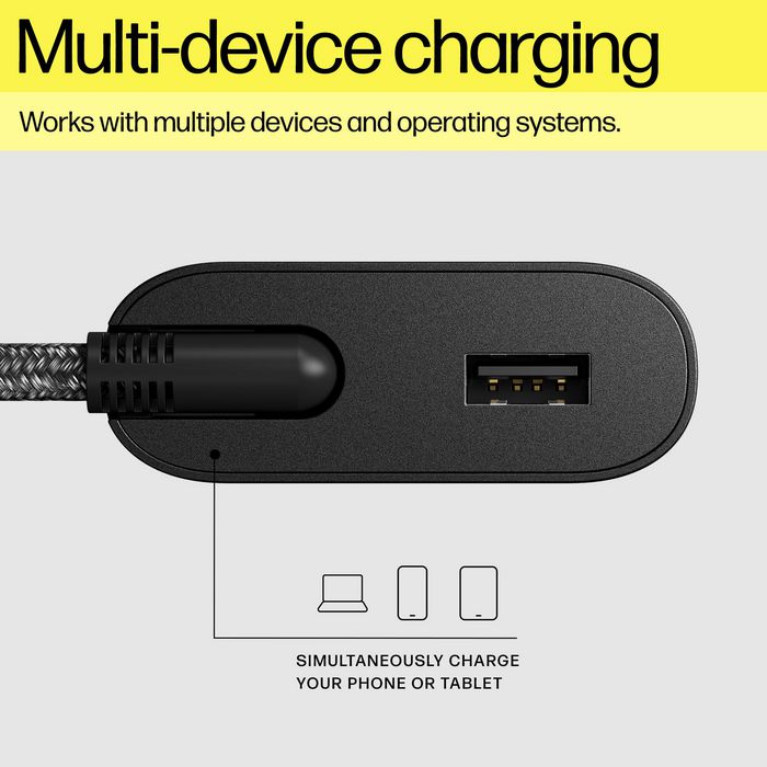 HP Chargeur pour Ordinateur Portable 110W USB-C, 100W USB-C + 10W USB-A, Compatible avec Mac et Windows, Charge Rapide et Double Port