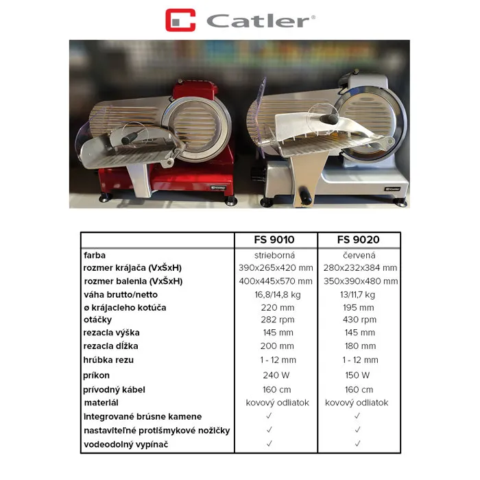 Catler FS 9010 Trancheuse électrique pour jambon sec et fromage