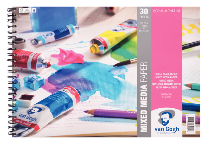 Van Gogh Bloc de papier pour techniques mixtes A3, 30 feuilles Van Gogh Bloc de papier pour techniques mixtes A3, 30 feuilles
