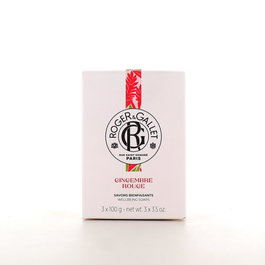 Roger & Gallet Savon au Gingembre Rouge - 3 x 100g - Savon parfumé et apaisant