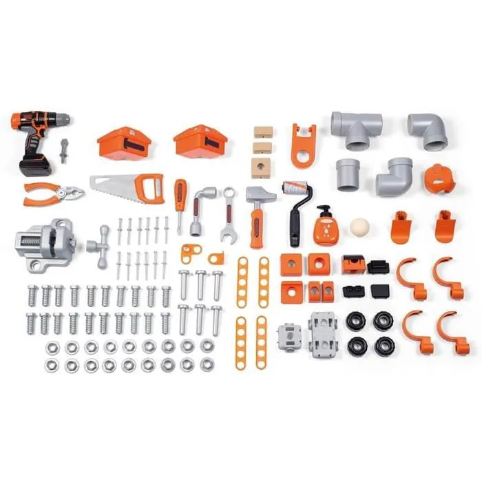 Smoby - Atelier de bricolage Black and Decker Mega Center - 3 univers : mécanique, plomberie, menuiserie - Nombreux accessoires - Jouet fabrication française Smoby - Atelier de bricolage Black and Decker Mega Center - 3 univers : mécanique, plomberie, menuiserie - Nombreux accessoires - Jouet fabrication française