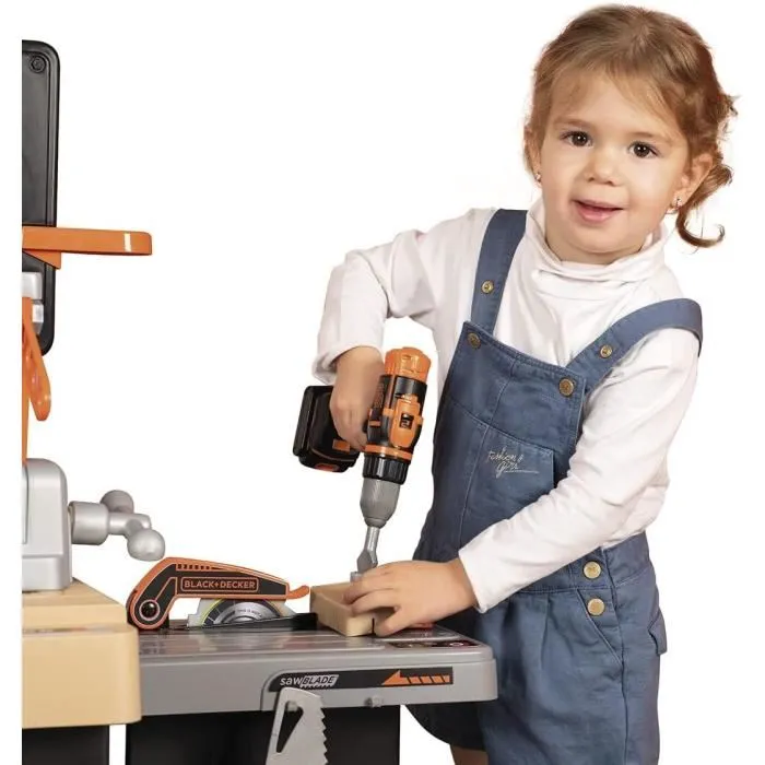 Smoby - Atelier de bricolage Black and Decker Mega Center - 3 univers : mécanique, plomberie, menuiserie - Nombreux accessoires - Jouet fabrication française Smoby - Atelier de bricolage Black and Decker Mega Center - 3 univers : mécanique, plomberie, menuiserie - Nombreux accessoires - Jouet fabrication française