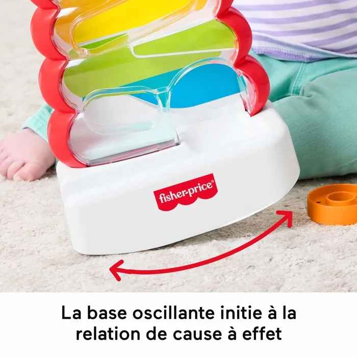 Fisher Price Mon Premier Flipper Pyramide - Circuit de billes avec 2 entrées et 4 disques, jeu d'adresse