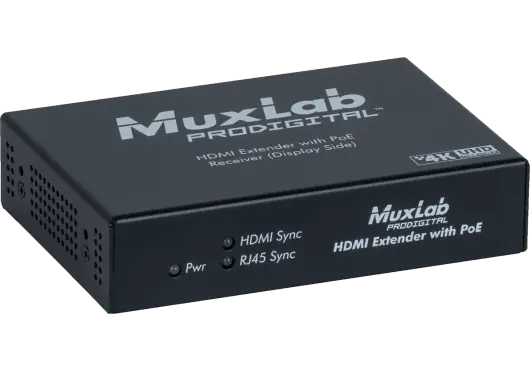 MUXLAB Récepteur HDBaseT HDMI PoE UHD 4K - Extension Signal HDMI sur RJ45