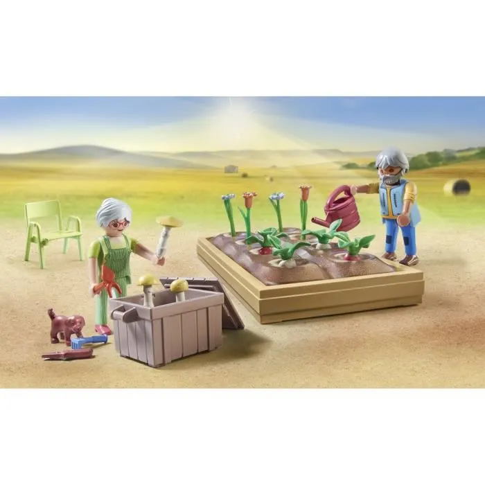 Playmobil 71443 - Grands-parents et potager Country - Figurines et accessoires avec matériaux biosourcés - Jeu de construction pour enfant dès 4 ans Playmobil 71443 - Grands-parents et potager Country - Figurines et accessoires avec matériaux biosourcés - Jeu de construction pour enfant dès 4 ans