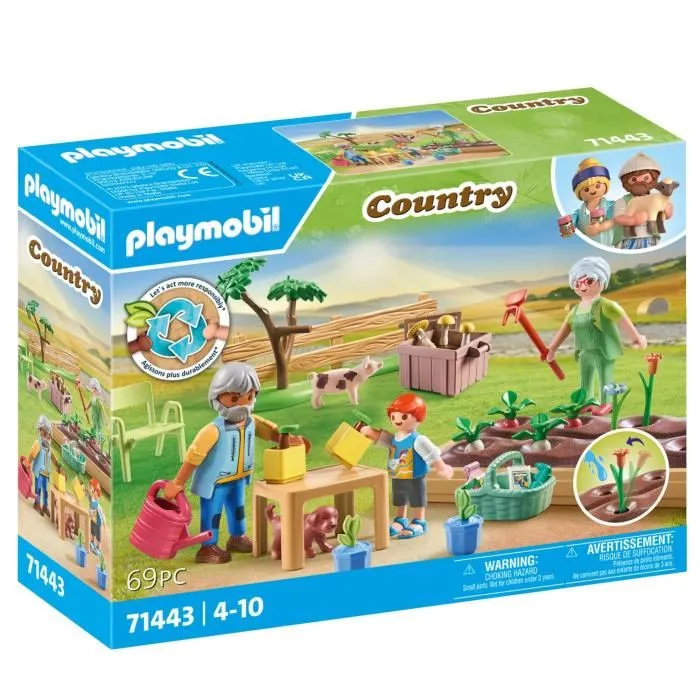 Playmobil 71443 - Grands-parents et potager Country - Figurines et accessoires avec matériaux biosourcés - Jeu de construction pour enfant dès 4 ans Playmobil 71443 - Grands-parents et potager Country - Figurines et accessoires avec matériaux biosourcés - Jeu de construction pour enfant dès 4 ans