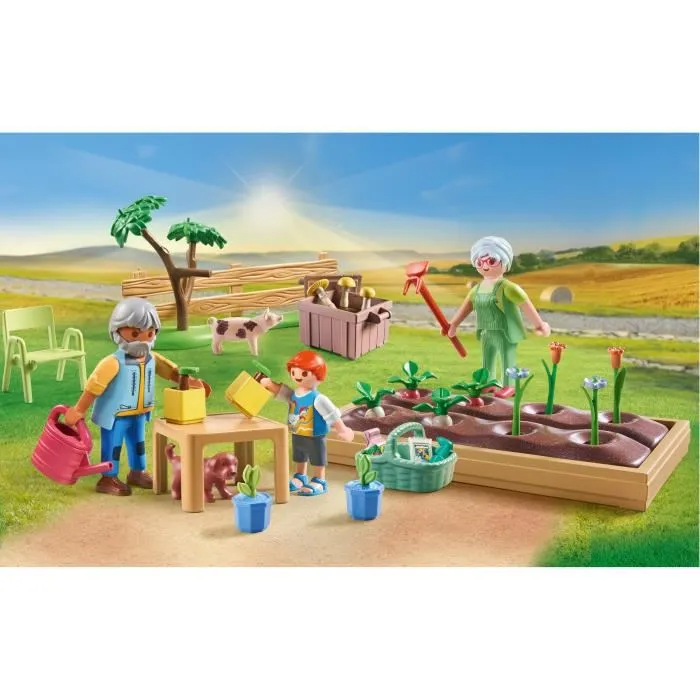 Playmobil 71443 - Grands-parents et potager Country - Figurines et accessoires avec matériaux biosourcés - Jeu de construction pour enfant dès 4 ans Playmobil 71443 - Grands-parents et potager Country - Figurines et accessoires avec matériaux biosourcés - Jeu de construction pour enfant dès 4 ans