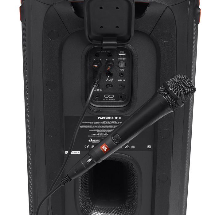 JBL Microphone Filaire PBM100 Pour Enceintes PartyBox - Capteur Cardioïde, Connexion Plug and Play, Compatible Toute la Gamme JBL PartyBox
