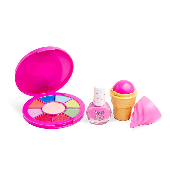 Martinelia Set de maquillage Yummy Sweet 85467 avec palette yeux 9 couleurs, vernis et baume à lèvres - Enfants +3 ans