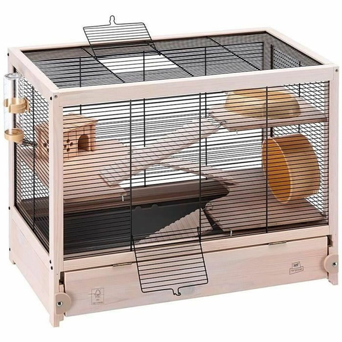 Ferplast Hamsterville - Cage pour hamster en bois et grillage