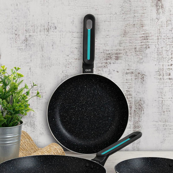 Quid Poêle en Aluminium Oasis 22 cm - Noir - Induction - Antiadhésif - Manche Ergonomique
