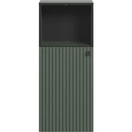 Trendteam PURE BLISS - Meuble de rangement bas pour salle de bain, décor vert sauge et noir, dimensions 40 x 95 x 31 cm