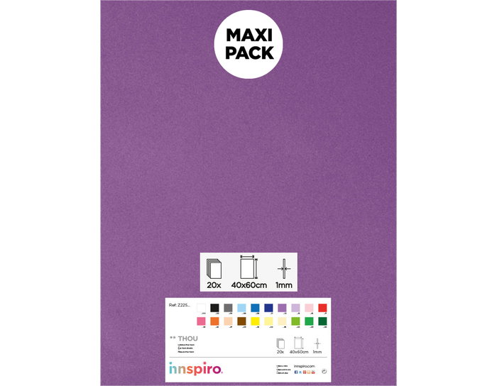 Innspiro Goma EVA lila claro 20 feuilles 40x60cm 1mm Innspiro Goma EVA lila claro 20 feuilles 40x60cm 1mm