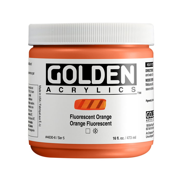 Golden Couleurs Acryliques Heavy Body Orange Fluorescent 473 ml Golden Couleurs Acryliques Heavy Body Orange Fluorescent 473 ml