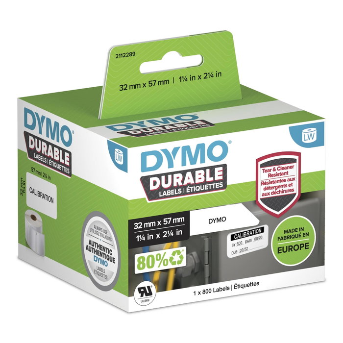 Dymo LW Durable Étiquettes Blanches 57 x 32 mm, 800 pièces Dymo LW Durable Étiquettes Blanches 57 x 32 mm, 800 pièces