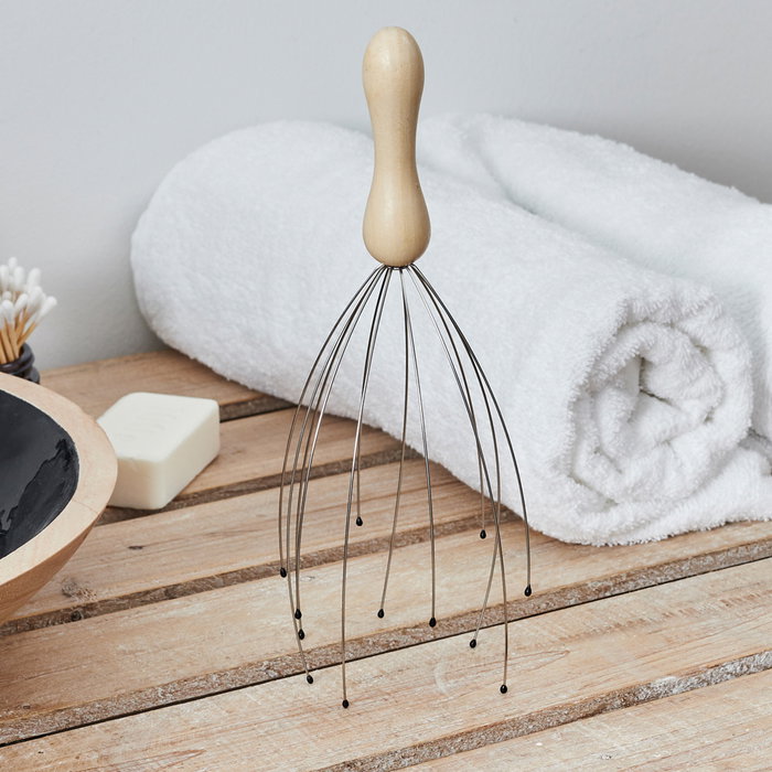 Cosmetic Club Masseur de tête en bois et acier inoxydable Cosmetic Club Masseur de tête en bois et acier inoxydable