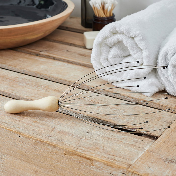Cosmetic Club Masseur de tête en bois et acier inoxydable Cosmetic Club Masseur de tête en bois et acier inoxydable