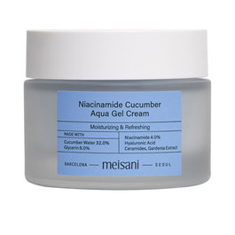 Meisani Crème-Gel Aqua Niacinamide & Concombre 50 ml - Hydratante, Matifiante avec Acide Hyaluronique - Pour Peaux Grasses et Mixtes