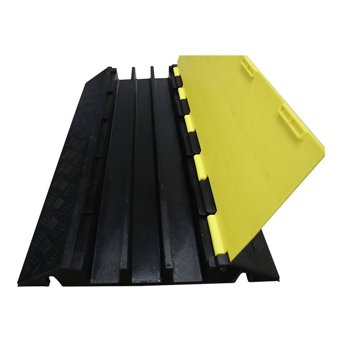Normaluz Protector de câbles caoutchouc 900x500x70mm 3 rainures pour passage piétons et véhicules