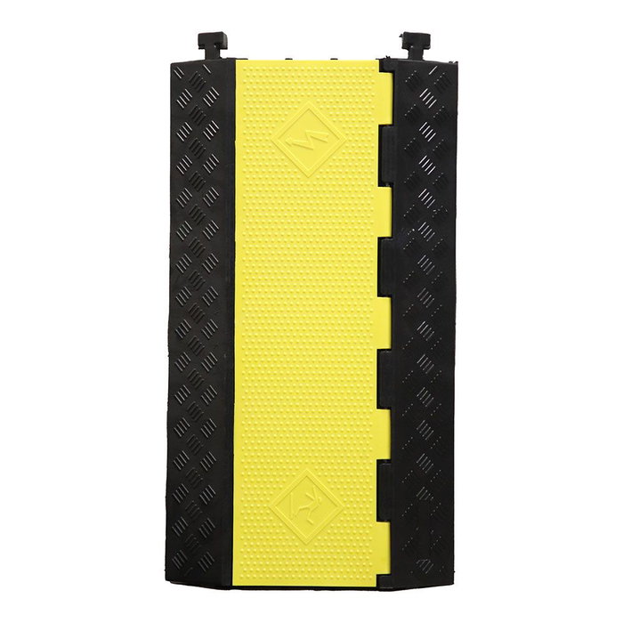 Normaluz Protector de câbles caoutchouc 900x500x70mm 3 rainures pour passage piétons et véhicules