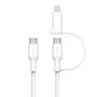 Belkin BoostCharge Pro 2-en-1 Câble USB-C et Lightning, 1,5 m, Blanc