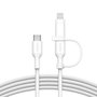 Belkin BoostCharge Pro 2-en-1 Câble USB-C et Lightning, 1,5 m, Blanc
