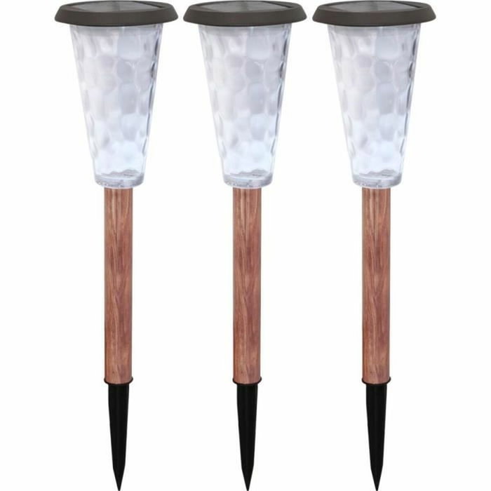 BigBuy Home Lot de 3 balises solaires Canopo Beige BigBuy Home Lot de 3 balises solaires Canopo Beige