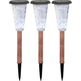 Canopo Lot de 3 balises solaires de jardin, 20 lumens, petit format, couleur beige