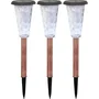 Canopo Lot de 3 balises solaires de jardin, 20 lumens, petit format, couleur beige