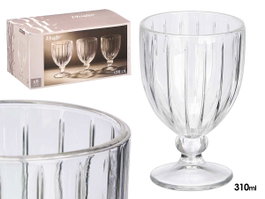 VIVALTO Copa de vino Rayas Transparente 310ml