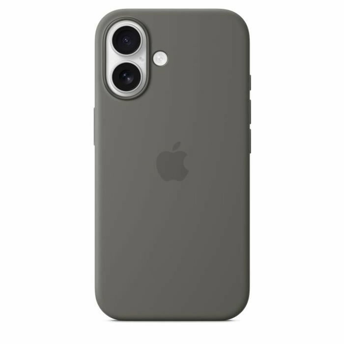 Apple iPhone 16 - Coque en silicone avec MagSafe - Stone Gray Apple iPhone 16 - Coque en silicone avec MagSafe - Stone Gray