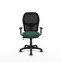 Chaise Alocén Synchrone/Traslack tissu Vert foncé Maille Noir Structure polyamide noire Accoudoir 1D Sans appui-tête Roulettes en nylon 50 mm